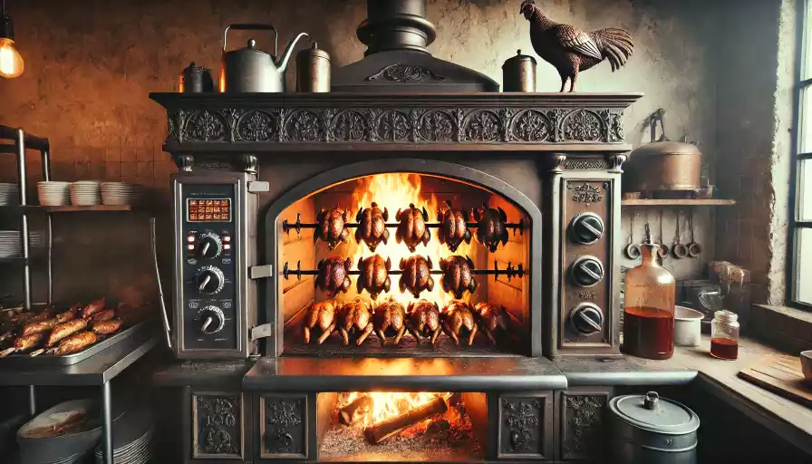 horno para rostizar pollos a la leña